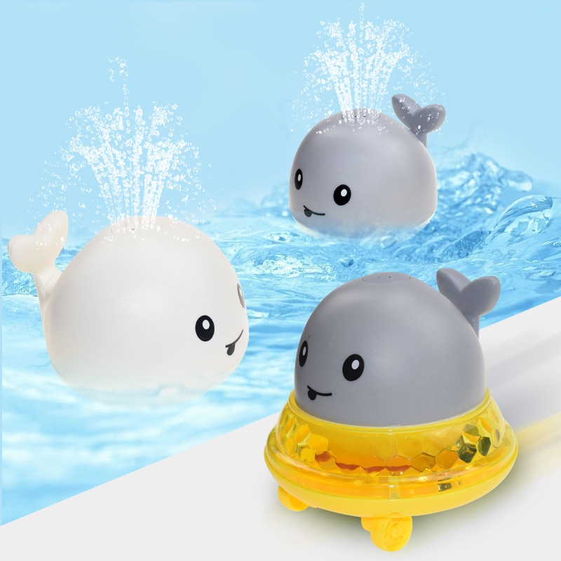 Baby Bath Toys Spray Water Shower Swim Pool Bathing Electric Whale Bath Ball with Light Music LED Light Toys for Kids