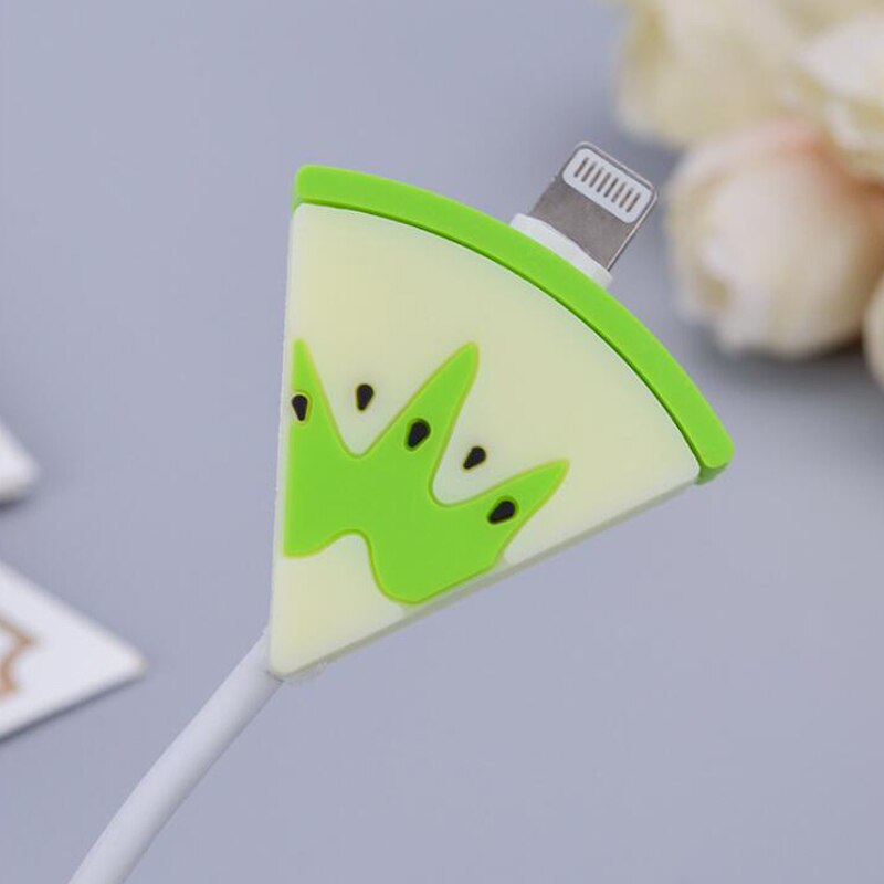 CHIPAL Bite Cute Fruit Cable Protector for iPhone USB Cable Protector Chompers Avocado Pizza Charger Wire Holder Accessories: Kiwifruit