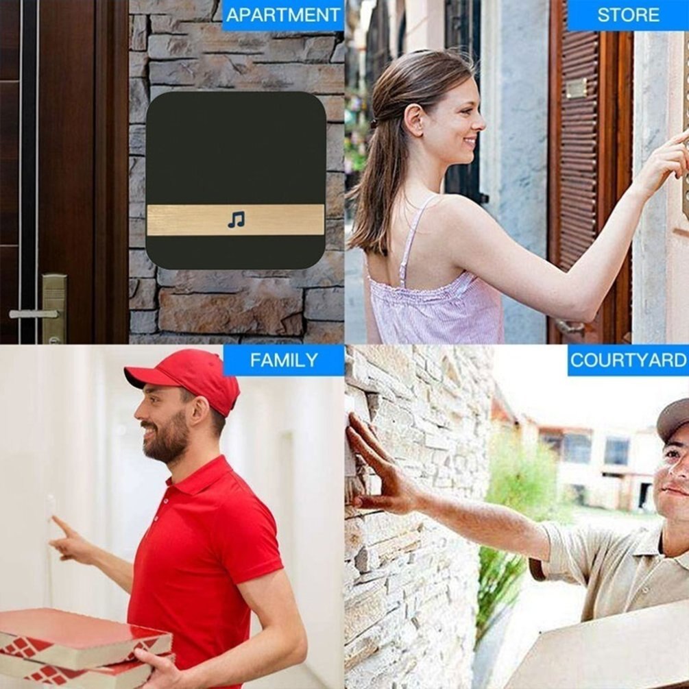 Wireless Waterproof Doorbell Range US, UK, EU AU Home Smart Doorbell Wireless Wifi Remote Smart Doorbell Intercom Security