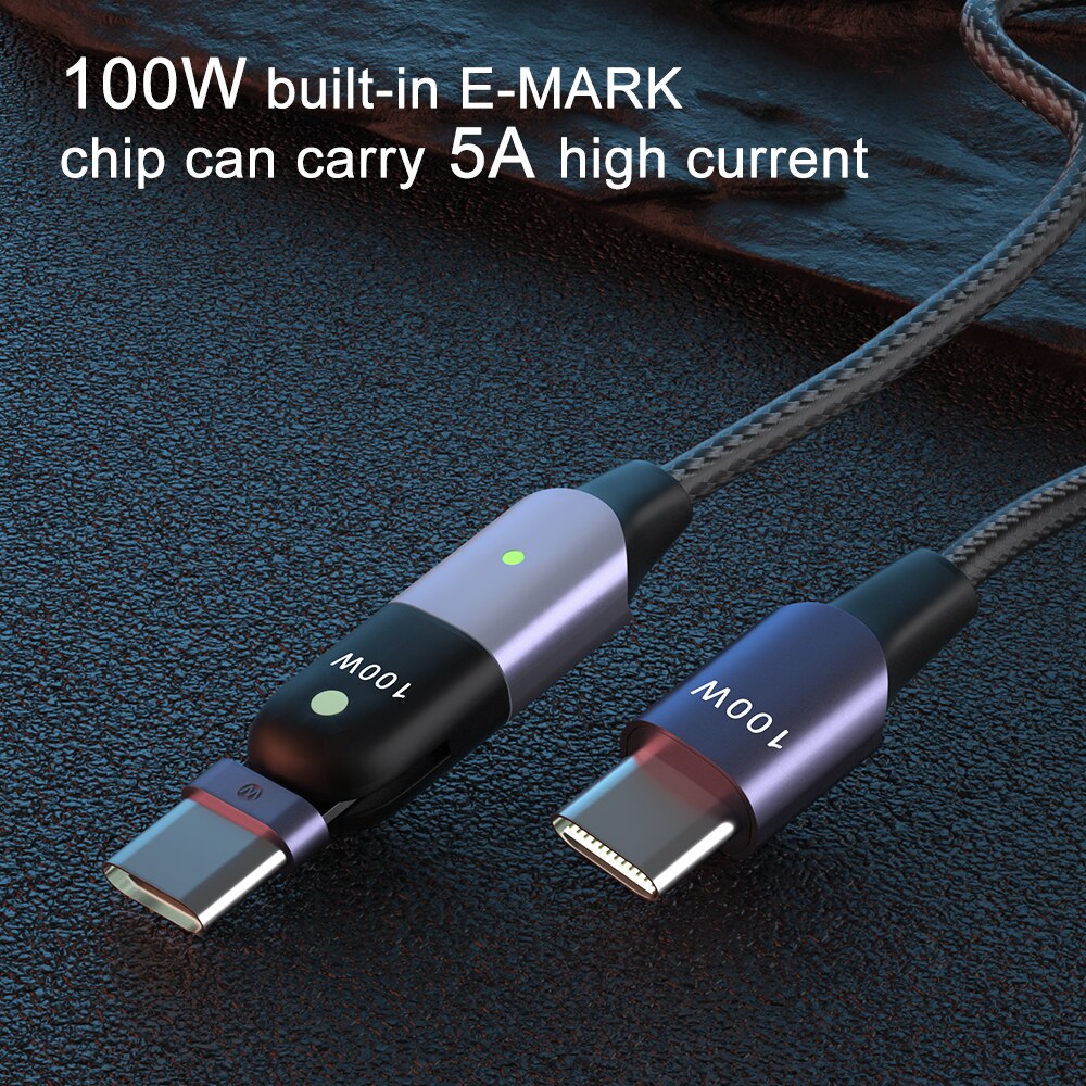 180 Rotatie 100W Usb C Naar Usb C Kabel Pd QC3.0 QC4.0 Snelle Charger Cord USB-C Type-C kabel Voor Macbook Pro Xiaomi Samsung Huawei