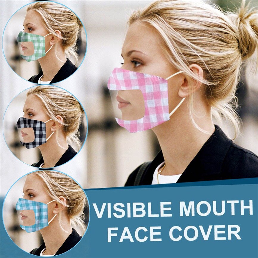 Vrouw Lip Transparante Print Lip Visuele Shield Splash Transparante Plastic Veiligheid Schilden Zichtbare Uitdrukking Voor Gezichten Bescherming