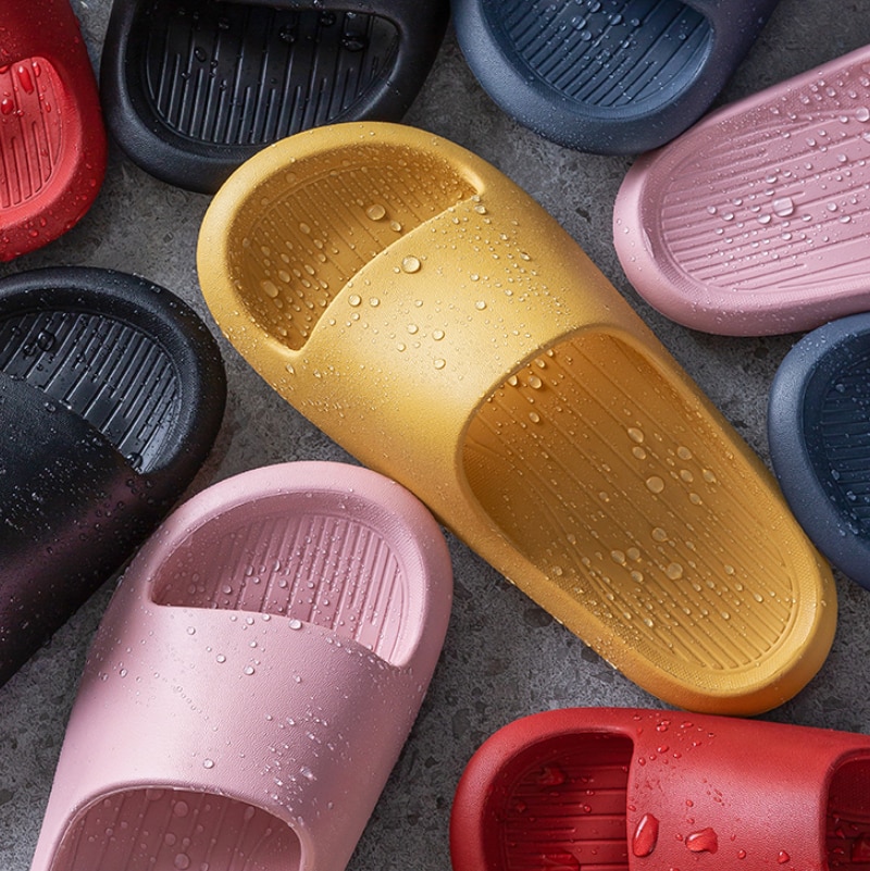 Eva lovers slider tofflor fritidsskor halkfria rutschkanor badrum sommar sandaler mjuk sula flip flops män kvinnor inomhus pu