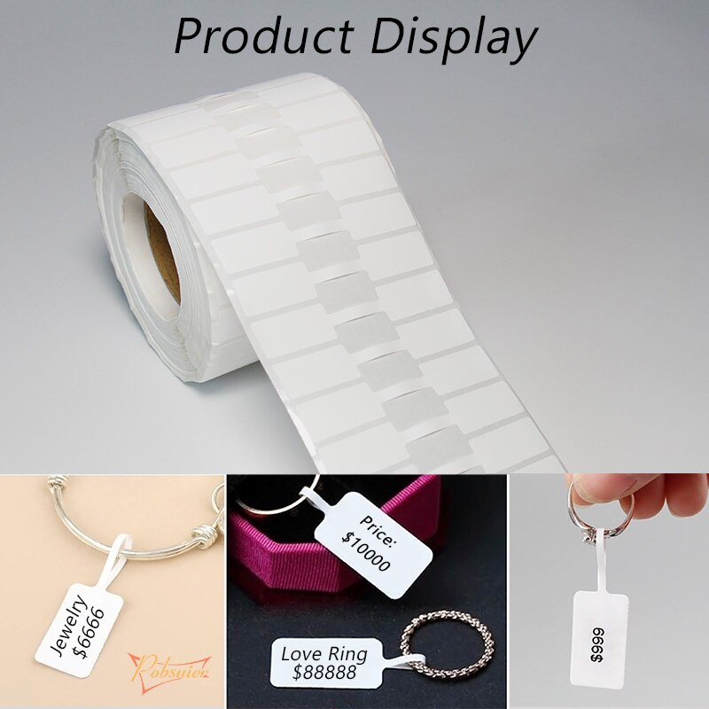 2500 Stück/Rolle selbstklebende Papieraufkleber, Schmuck-Preis-Hängeetiketten für sterben Identifizierung von Schmuckreparaturen, 70 x 12 mm