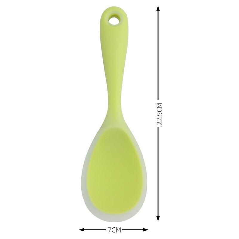Utensilios de cocina de silicona para arroz, cucharillas accesorios de cocina de mango largo, resistente al calor sartén antiadherente, translúcido, 1 Uds.