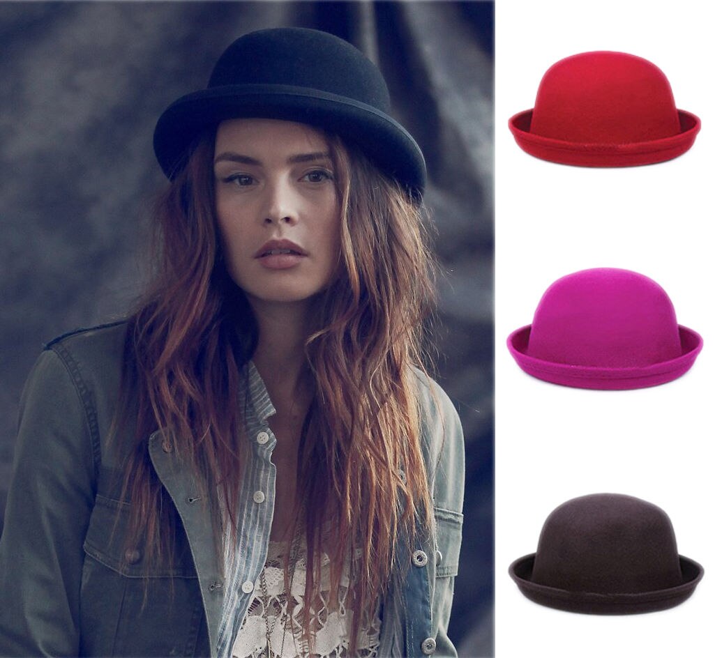 Moda W Stylu klasyczny Wełna modny Kobiety Laides Mistdawn Cloche melonik derby Kapelusze czapka kostium impreza Pokaż Czapki