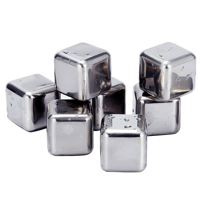Cubitos de hielo de acero inoxidable 304 con caja de grano de hielo helado de Metal café bebida whisky Bar Wineware suministros creativos