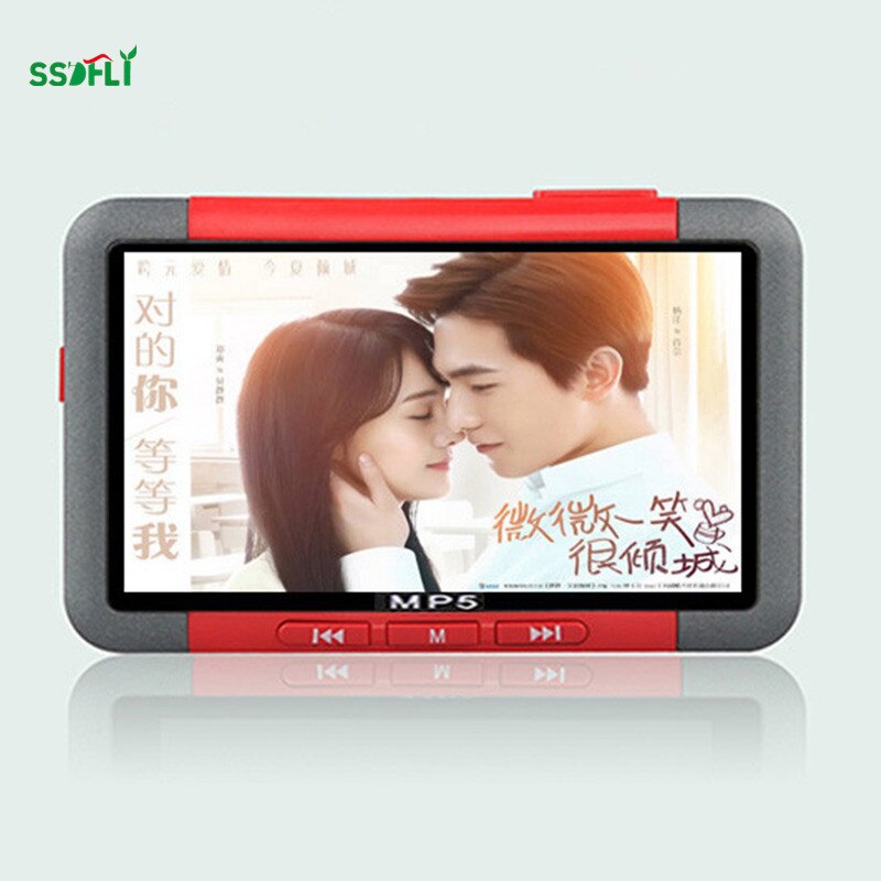 Portable 8gb/16gb Mp5 Music Player with Lcd Screen Fm Radio Video Movie Can Be Card Built-in Speaker: Red / 16gb