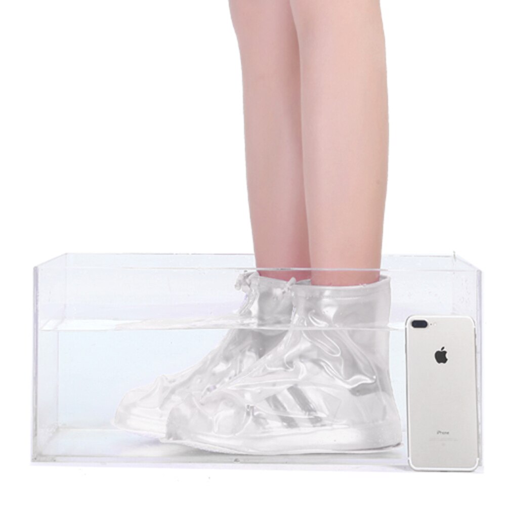 Skridsikker vandtæt regntæt pvc beskyttelse regnsko overtræk mellemrør genanvendeligt regnslag sko støvle til mænd kvinder overtrækssko