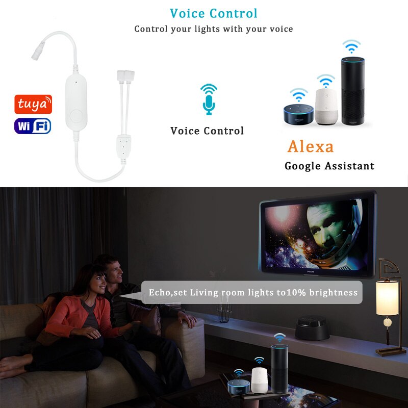 Tuya Wifi Smart Led Controller 4 Pin Rgb Led Strip Licht Contoller 5-24V App Remote Voice Control werken Met Alexa Echo Google