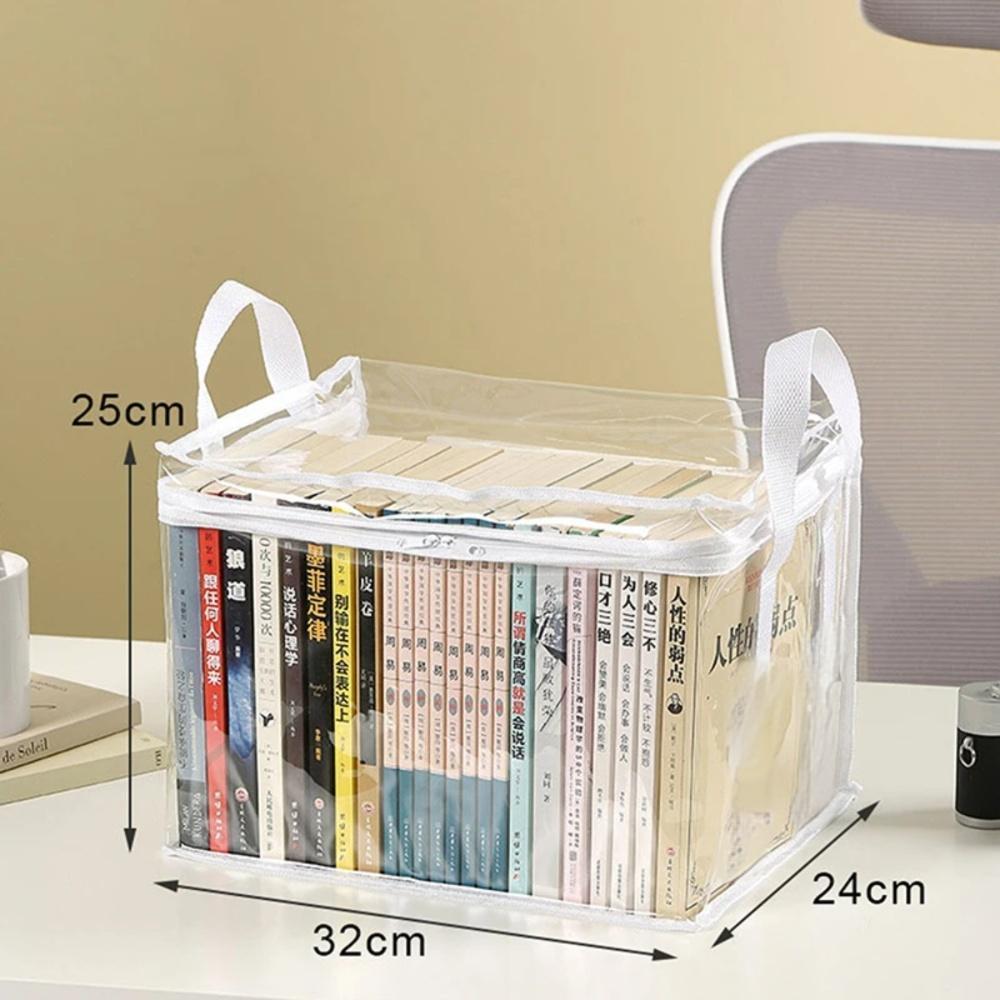 Contenitore per l'organizzazione dei libri, dormitorio per studenti, pieghevole, portatile, trasparente, per uso domestico, di grande capacità, per libri di testo: Cioccolato