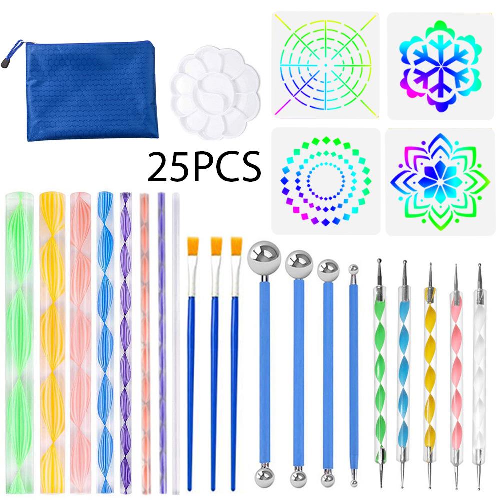 36 st mandala prickverktyg set måla stenar keramik embossing dot kit diy handarbete nagelkonst hantverk ritpennor keramik verktyg