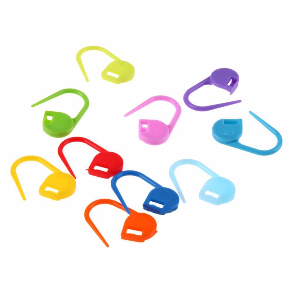 100 unids/lote de pasadores de seguridad de plástico coloridos de 22mm, hebilla de suéter, aguja de punto, hilo dedicado para bebé, herramientas de tejido DIY
