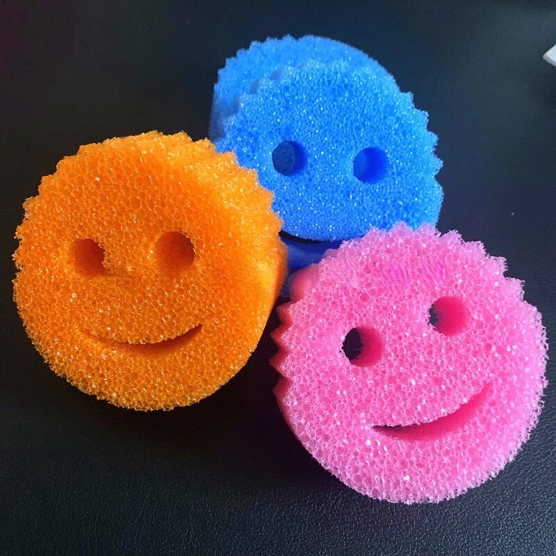 Smiley – éponge magique à vaisselle, vaisselle, ustensiles de cuisine, salle de bain, outils de nettoyage, tampon à récurer puissant