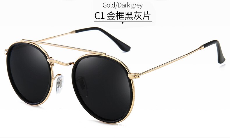 DPZ Classic women Round Polarized sunglasses 3647 rays men Driving car male sun glasses UV400 oculos de sol with box: 3647 C1 / no box