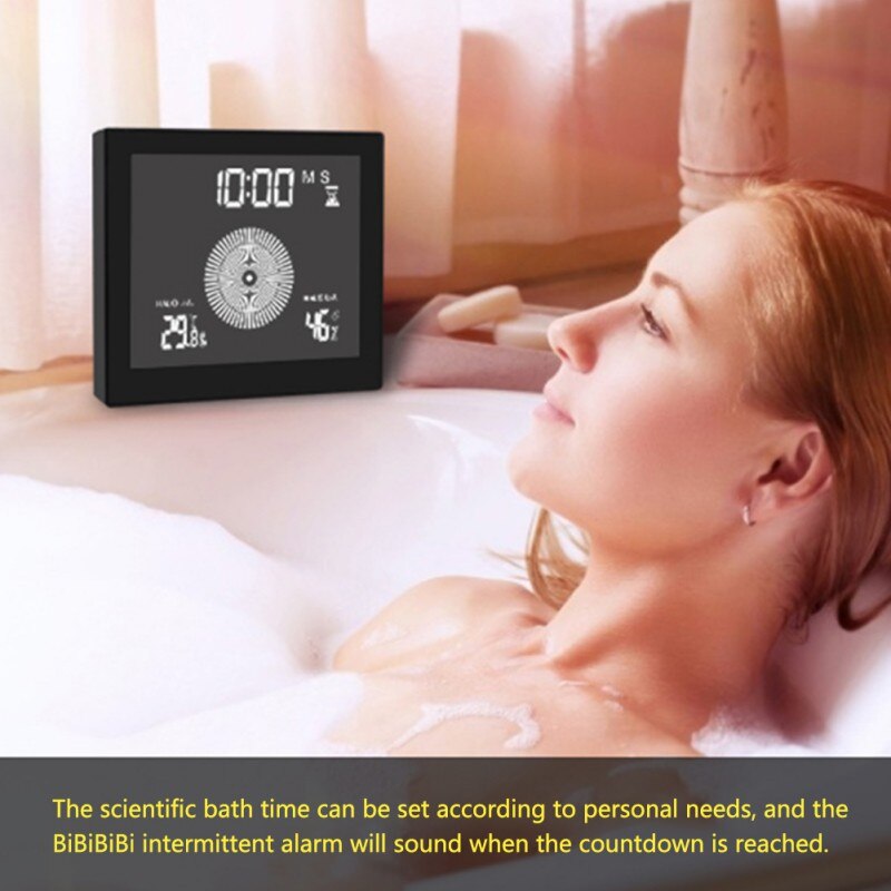 Digital & Analog-Digital Clocks Multifunctional Upper And Lower Limit Temperature And Humidity Meter Bathroom Clock Clock