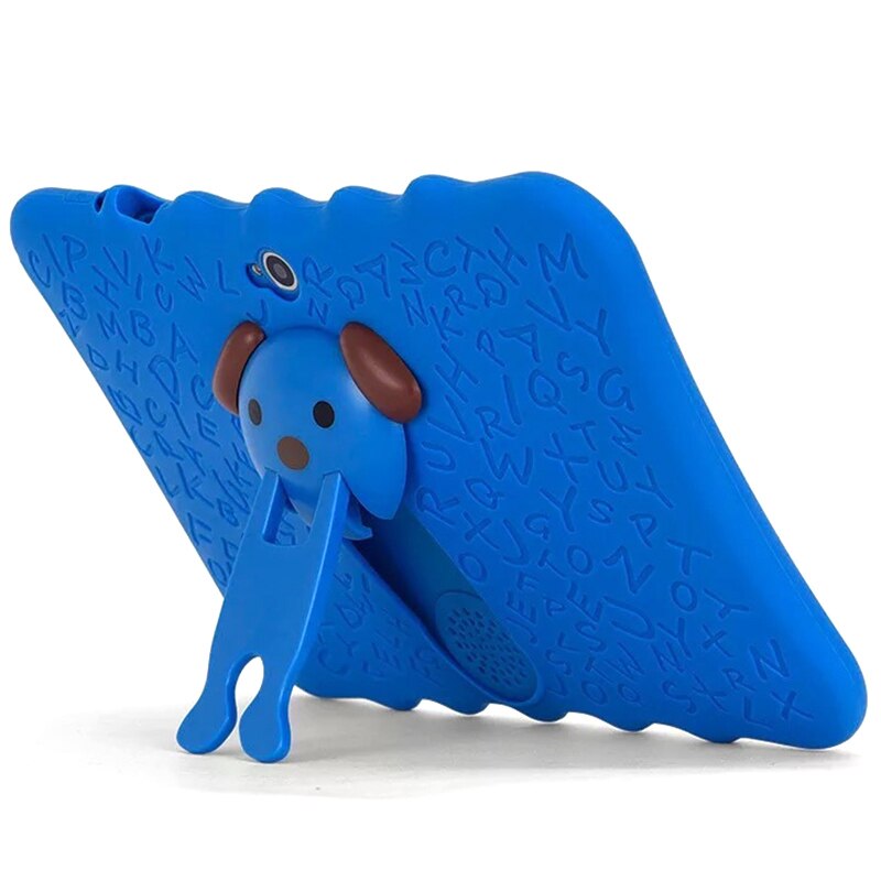 Tablet voor kinderen, , 7 inch hd-scherm met kindveilige siliconen hoes (quad core 8gb wifi, bluetooth, voor- en achtercamera), eu-stekker
