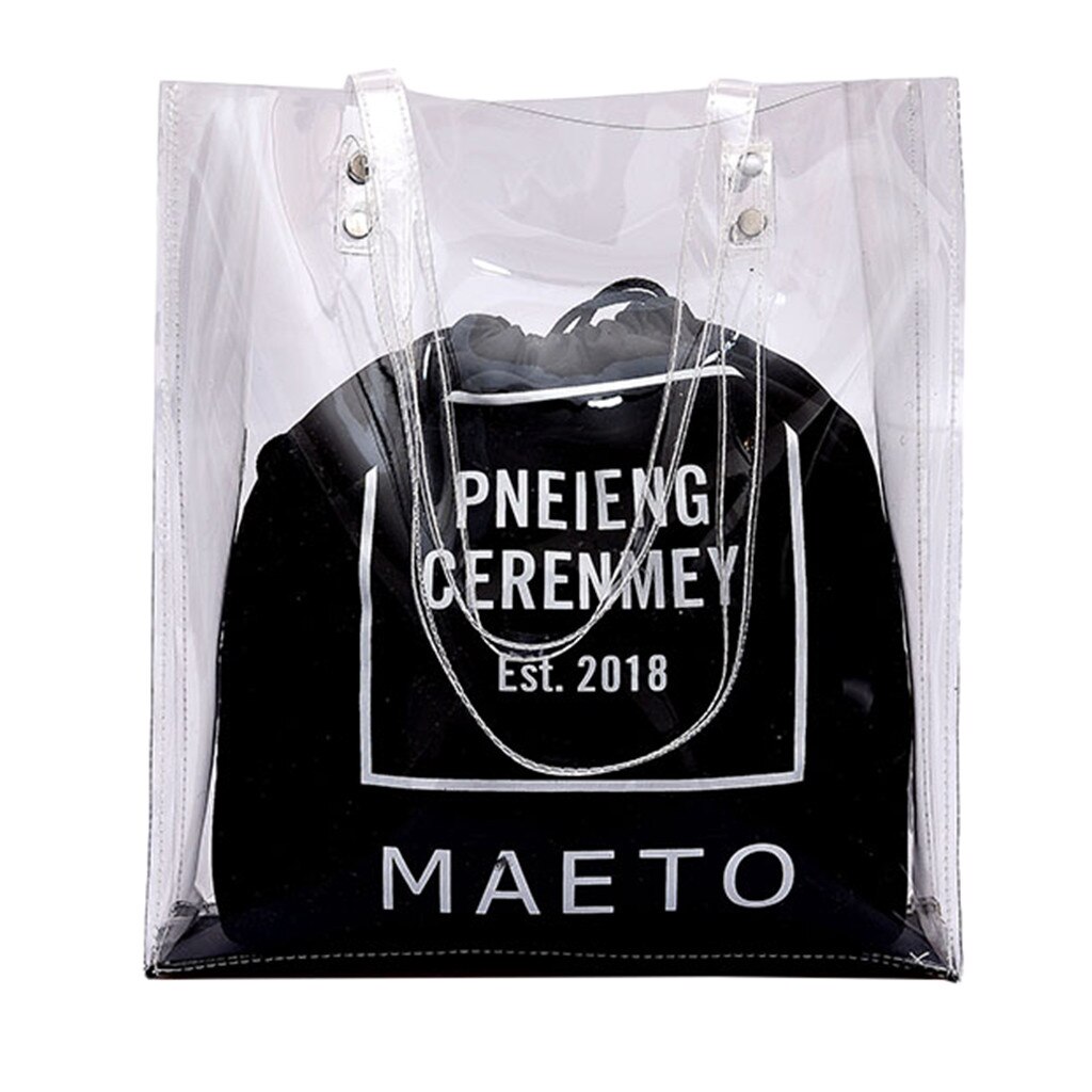 Tasche Frauen transparent Schulter Tasche Bündel Tasche Handtasche Strand Tasche Sack EIN Haupt Femme # Zihr