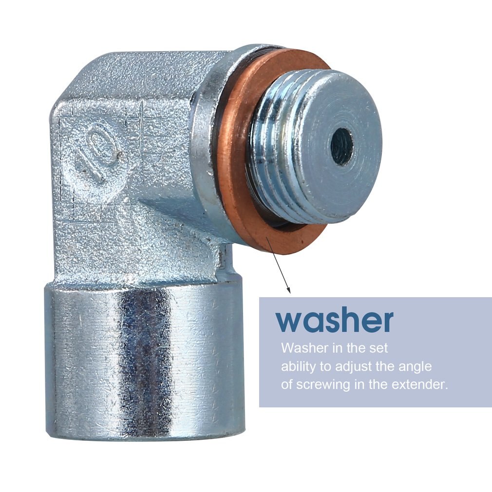 M18X1.5 O2 Oxygen Sensor Angled Extender Spacer 90 Degrees 02 Bung Extension For Decat Hydrogen Easy Installation