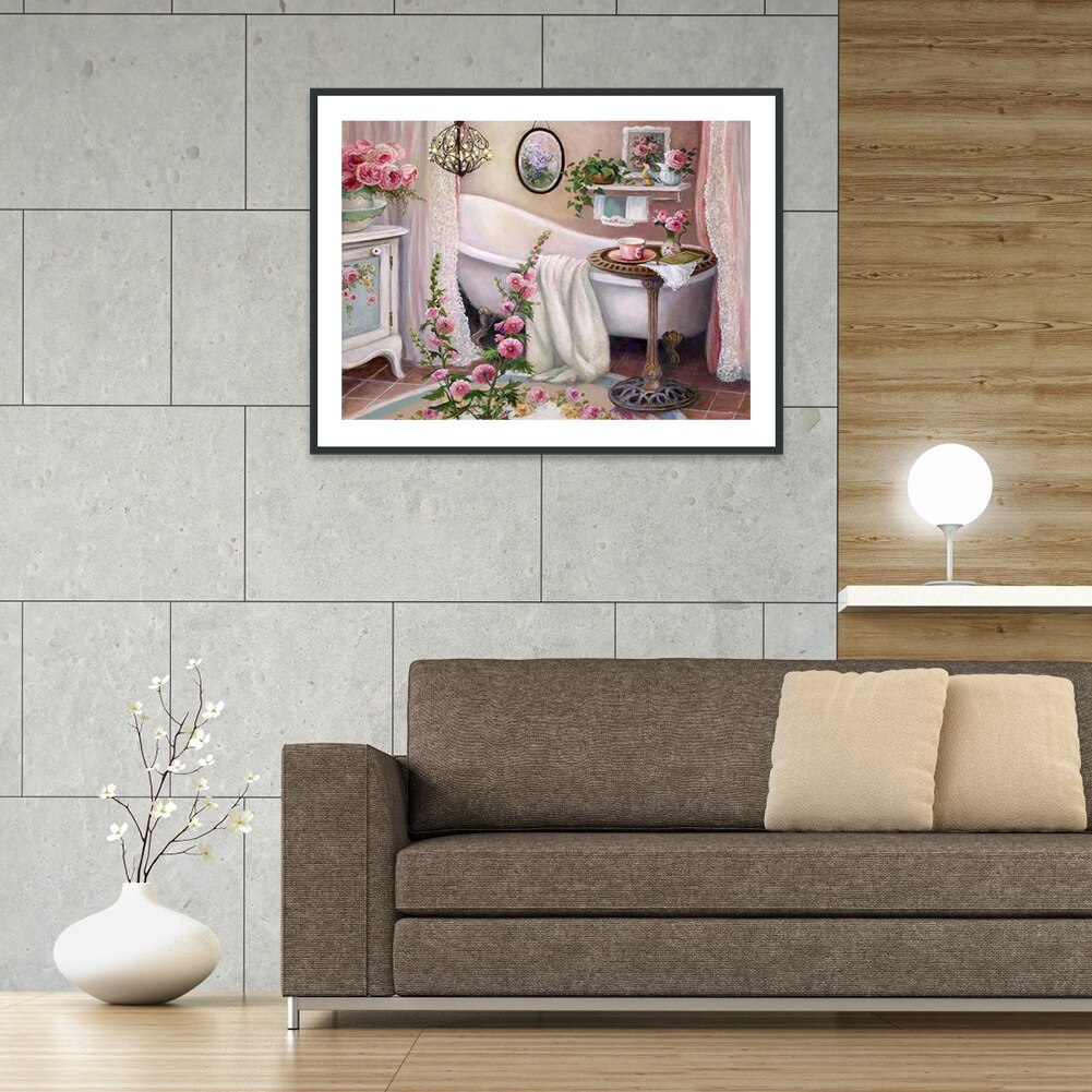 Kit de artesanato para bordar, 30x40cm, 5d, faça você mesmo, pintura completa, diamante, para banheira, decoração da casa