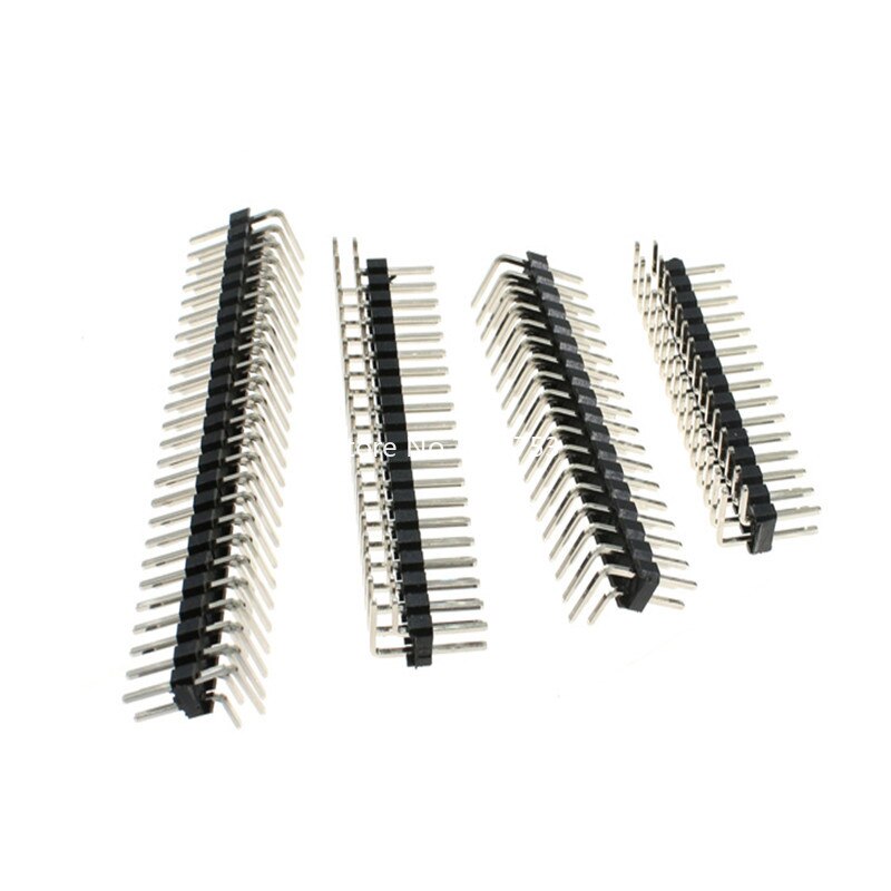 10Pcs 2.54Mm Dubbele Rij Haakse Pin Header Strip Mannelijke Pin Header Connector 2x 2/3/4/5/6/7/8/10/40P Voor Pcb Solderen Lassen