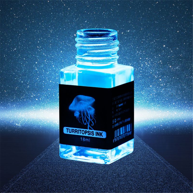 18ml ikke-kulstof magisk usynlig blæk til springvand glas dip pen fluorescerende blæk uv lys papirvarer