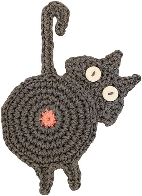 Cat Butt Coasters Cute Animals Shape Cup Mat Handmade Crochet Kitchen Home Office Bar Table Funny Decor Perfect Cat Lover: A