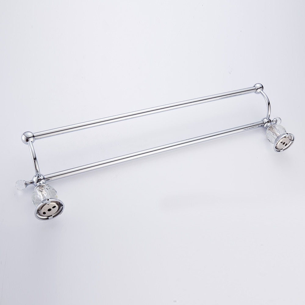 Antique Brass Towel Racks Polished Towel Bars Diamond&Crystal Double Layer Towel Holder Bathroom Accessories A0