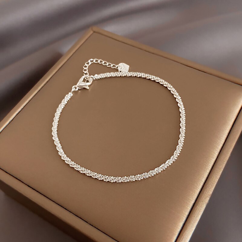 Nowe srebrne kolor musujące Gypsophila regulowana bransoletka typu bransoletka dla kobiet w porządku biżuteria ślub impreza prezent: srebro 02