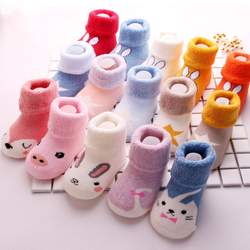 5Pairs/set Lovely Cartoon Baby Socks Soft Cotton Baby Girl Boy Socks Warm Soft Newborn Socks Toddler Knitted Socken