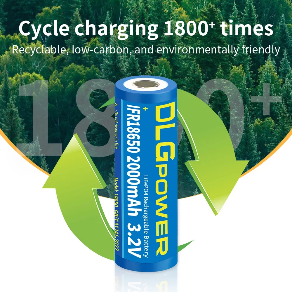 Aipeke 2025 100% novo hg2 18650 2000mah bateria recarregável 18650 3.2v baterias de energia de descarga + níquel diy