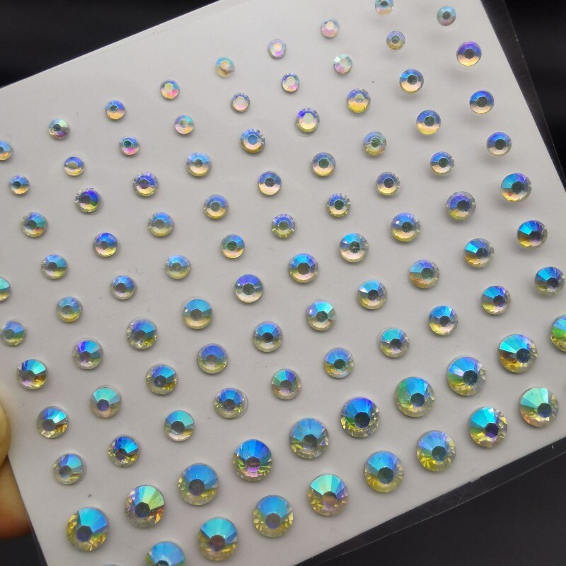1 ark øjne ansigt makeup diamanter festival kropsdekoration krystal midlertidige tatoveringer juveler klistermærker selvklæbende rhinestones: 02