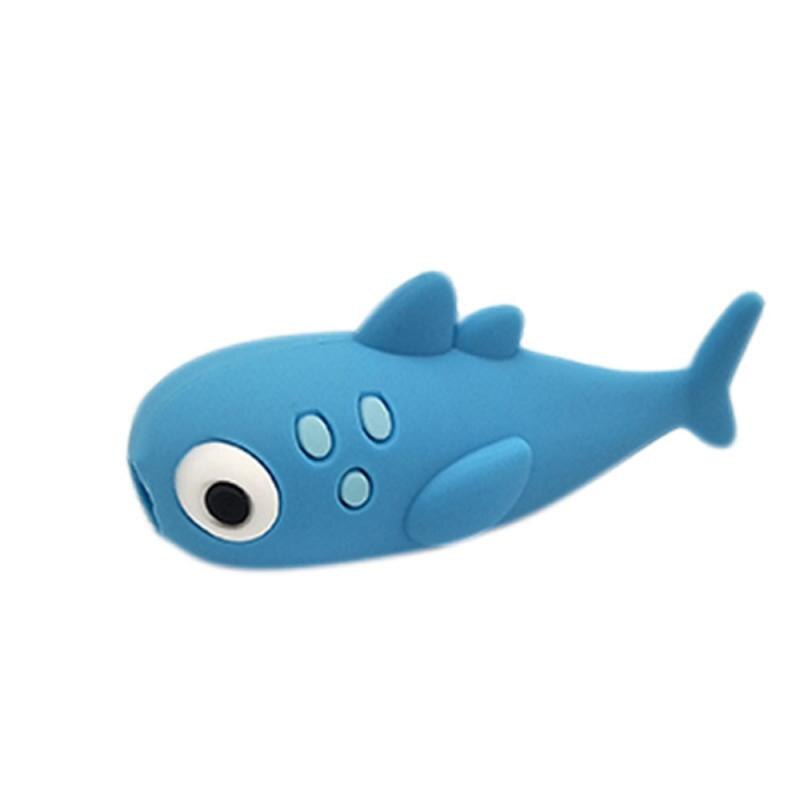 Enrouleur de câble protecteur, mignon Animal, Protection pour chargeur USB câble de données, organisateur de câbles: Blue spot fish