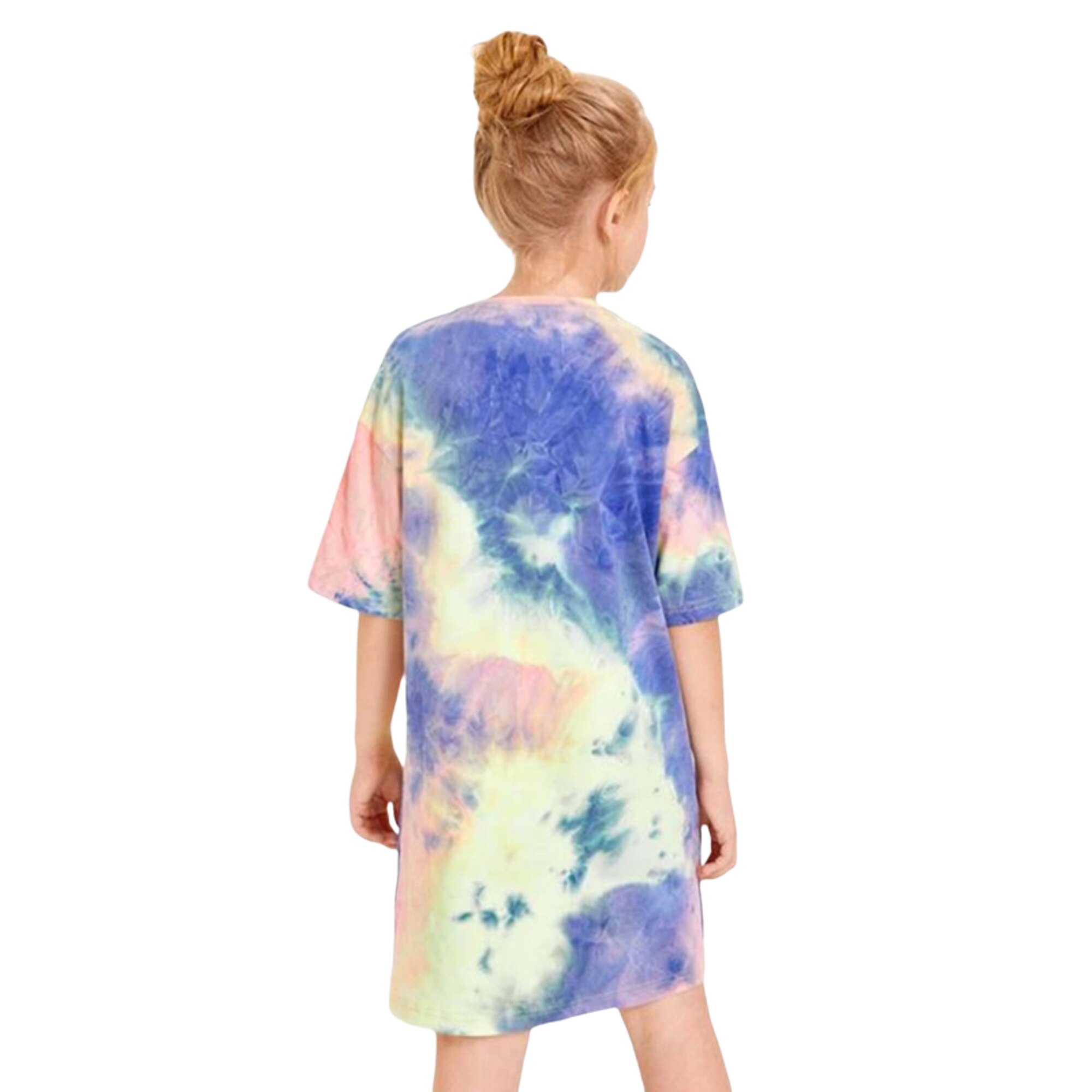 Baby & children's Kids Girl’s Summer Clothes Sleeping Dress Summer Fresh Tie-dye Letter Printed Home Dress for Kids Girls