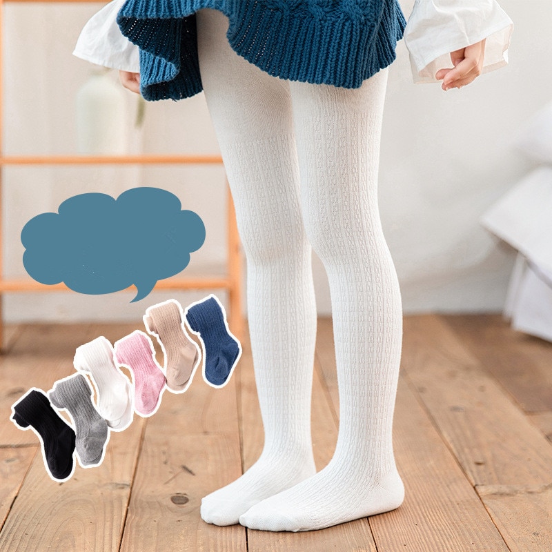 0 a 8 anos outono cor sólida collants para meninas penteados algodão collants para crianças 6 cores branco toddlers meia-calça do bebê