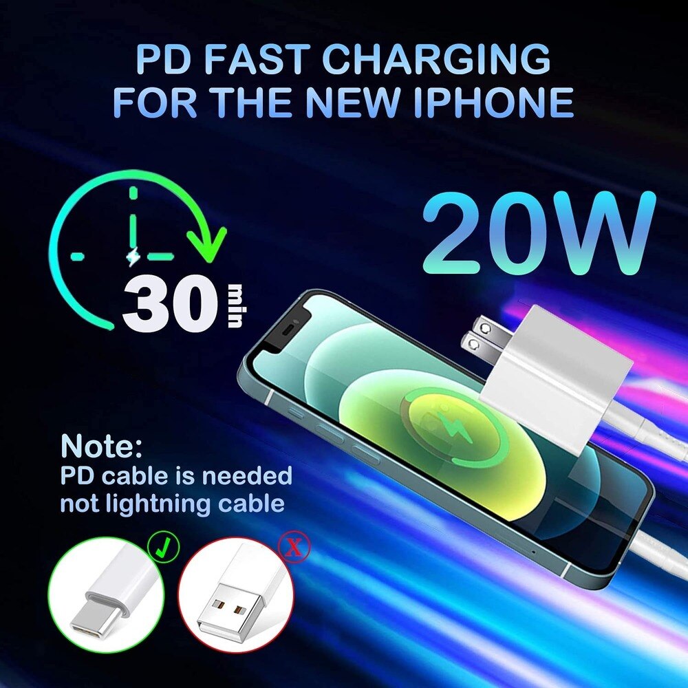 Fast Charger 20W Pd Fast Charger Type C Power Wall Charger Blok Voor Iphone 12/12 Mini/12 Pro max/11 Pro/Xs/Xr/Ipad Airpods Pro