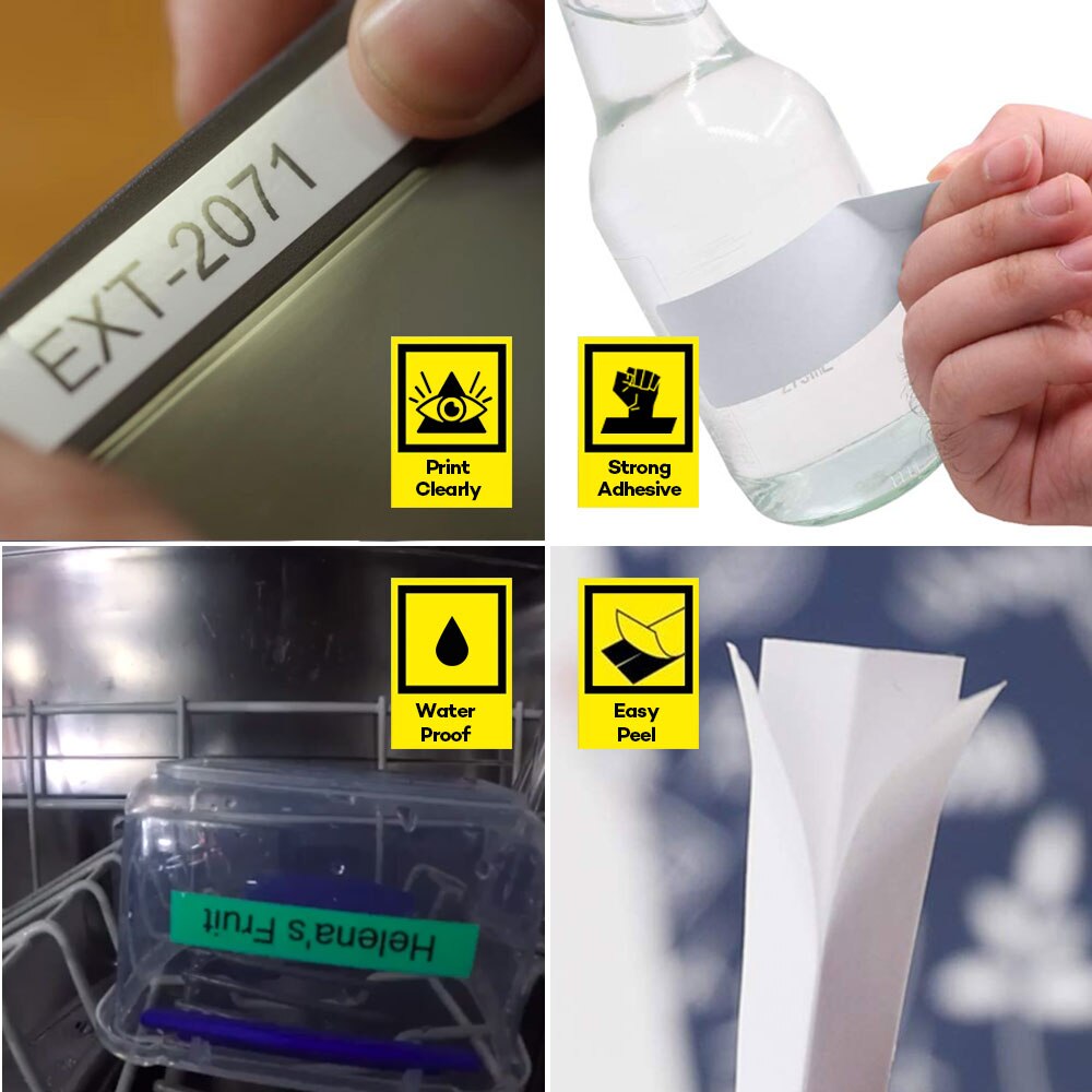 24mm Tze355 biały na czarnym laminowana taśma etykiet kaseta kaseta etykieta wstążka tze taśma Tze-355 tze 355 tze355 dla p-touch PT