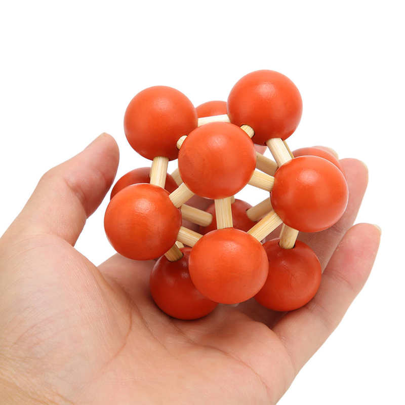 Wooden Puzzle Lock Toy Unlock Interlock Puzzle Toy Intelligent Development for Home Play for Elderly