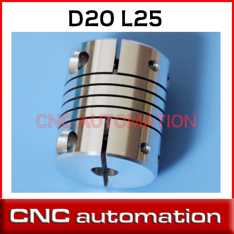 5pcs Aluminium CNC shaft couplings OD20mm*25mm flexible coupler stepper motor Engraving Machine 4 5 6 7 8 6.35mm .25" 1/4 inch