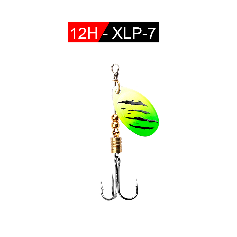 VIS KONING 1PCS 6.0CM 6.5CM Spinner Lepel Vissen Lokken Spinner Aas Lepel Vissen Bass Lokken met Dreg Visgerei: 12 / Light Grey