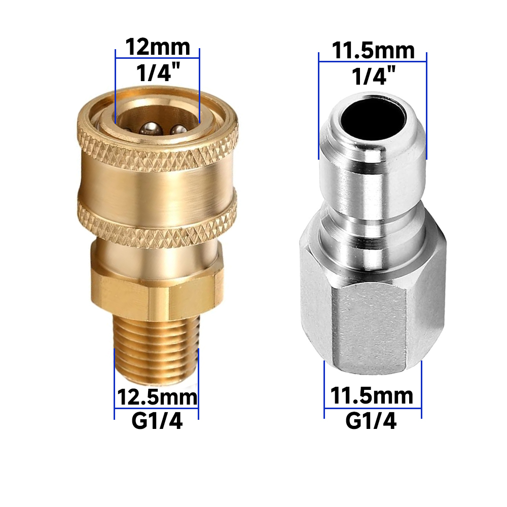 1/4 Inch Pressure Washer Couplers Quick Connect Male Female Connector Fittings Adapters Garden Urban Tool Irrigation Washing: Dark Khaki