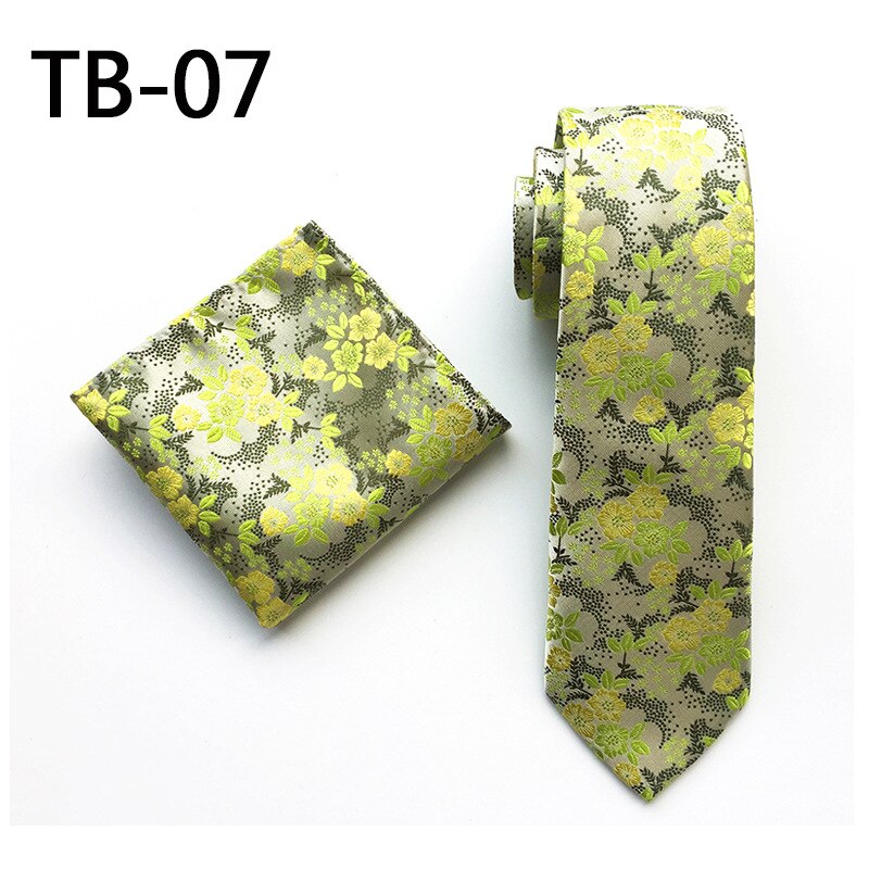 Floral Mens Tie Set Silver White Purple Red Pink Blue Orange Jacquard Silk Tie Pocket Square 8cm Classic Ties for Men Corbatas: TB07