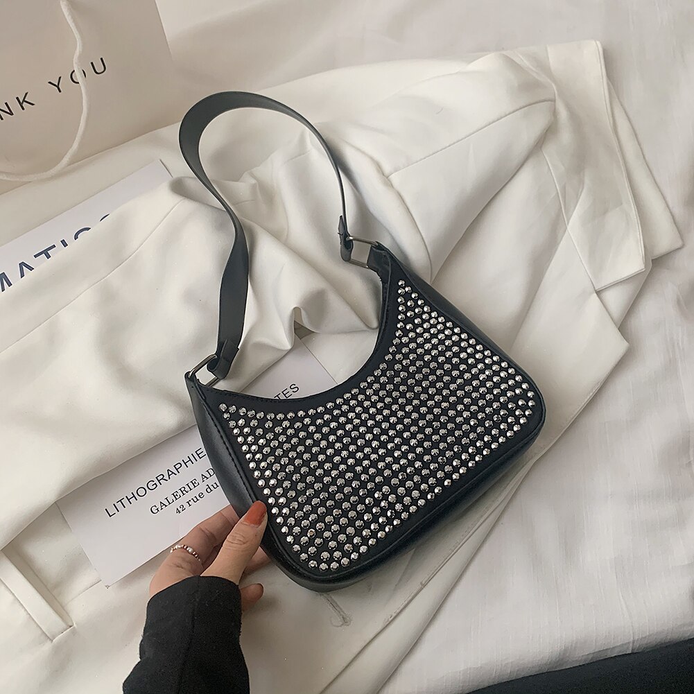 Women Rivet PU Leather Shoulder Underarm Bags Casu... – Grandado