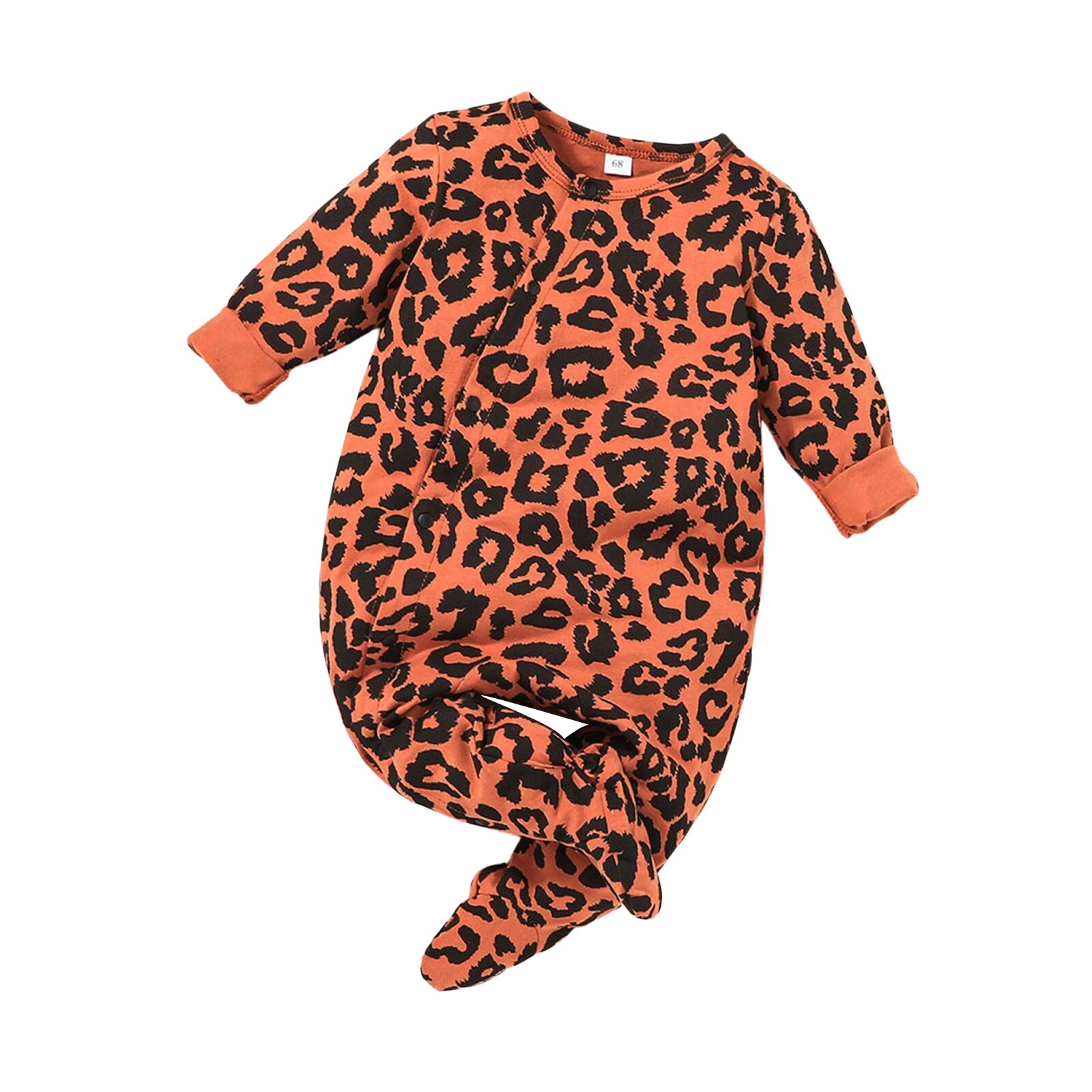 Binfant Aby Meisjes Jongens Footed Pyjama, Leuke Dier Patroon Lange Snap-Up Footies Jumpsuits Lente Herfst Outfits: Oranje / 18m