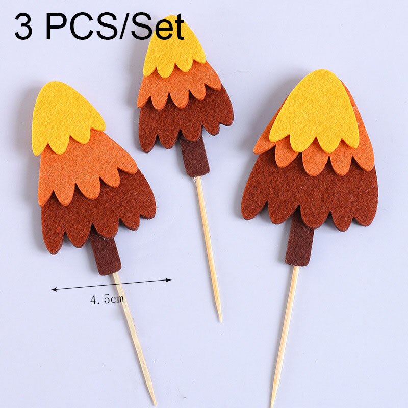 Small Tree Cake Topper Happy Birthday Party Decor Kids Boy Girl Birthday Cake Decor 1st Birthday Cupcake Toppers: 8