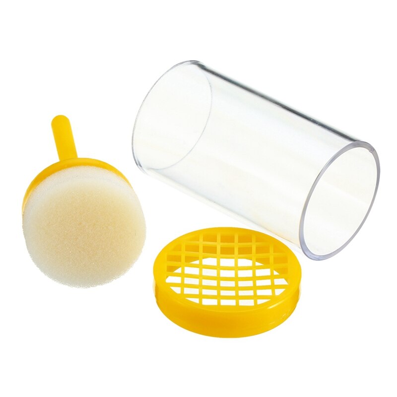 Plastic Queen Bee Marking Cage Marker Bottle W/ Plunger Beekeeping Equipment for Capture the Queen Bee Without Hurting It