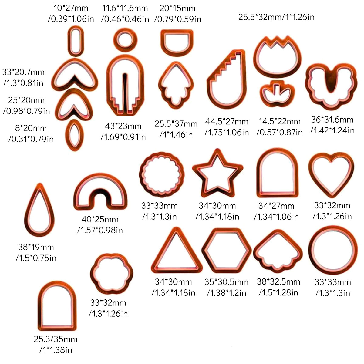 Set van 24/142/193 polymeerklei uitstekers, plastic klei oorbellen uitsteker, roestvrijstalen doe-het-zelf sieradenmal, accessoires voor het maken van oorbellen: Legergroen