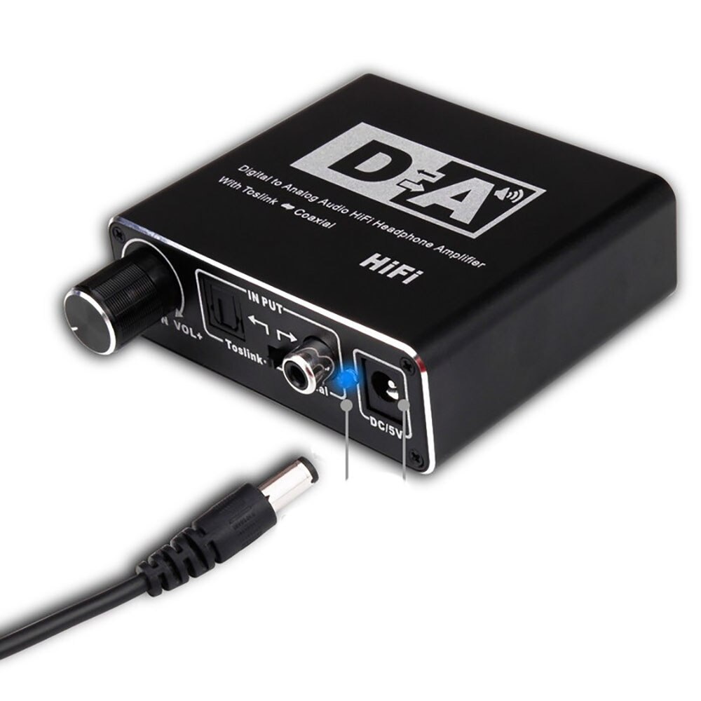 Hifi Dac Amp Digitale Audio Analoog Converter Rca 3.5Mm Hoofdtelefoon Versterker Toslink Optische Coaxiale Uitgang Draagbare Dac 24bit