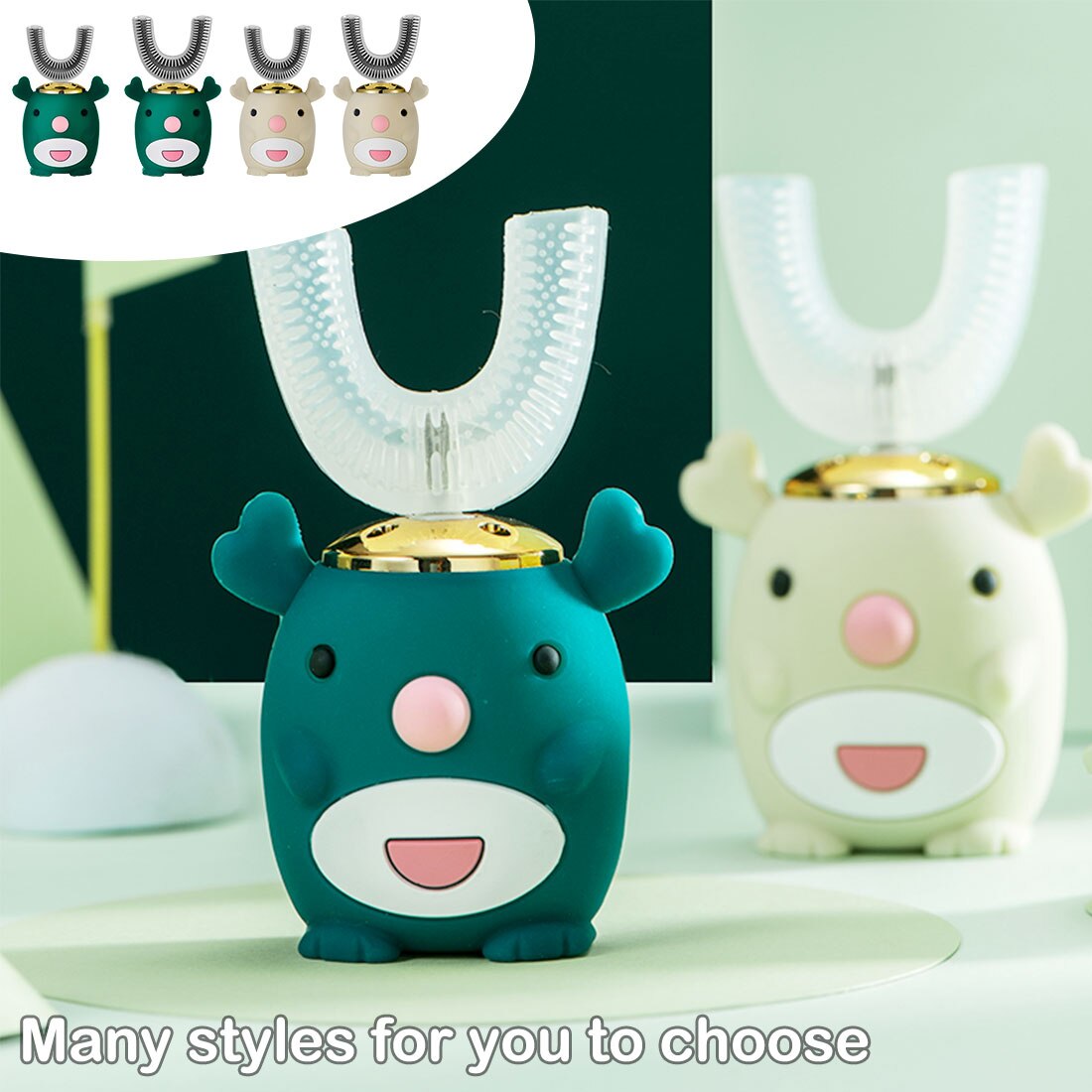 Smart 360 Degree Kids Toothbrush Electric Toothbrush kids USB rechargeable tooth cleaner Automatic Ultrasonic brush for children