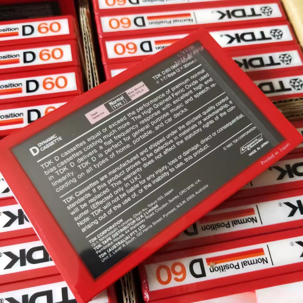 TDK D60 1982 60-minutowa pusta kaseta magnetofonowa do nagrywania dźwięku - uszczelniona (pojedyncza)