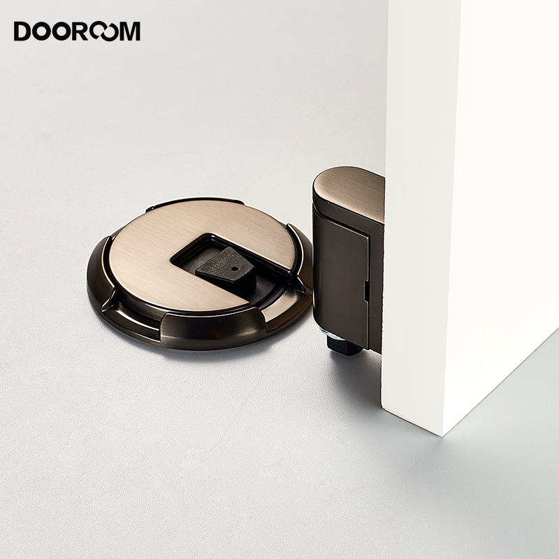 DOOROOM Neuer winddichter Türstopper für Höhle Innenbereich, robuster Bodenstopper, hält sterben Tür offen, mechanischer Türstopper ohne Bohren, mit Schrauben